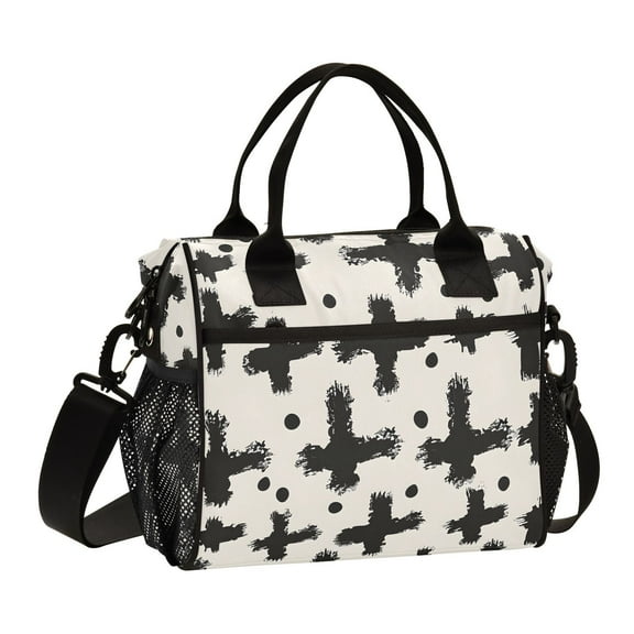 Cross Black Cooler Bag Lunch Bag Soft Cooler Cooling Tote Insulated Lunch Box for Adult Men Women