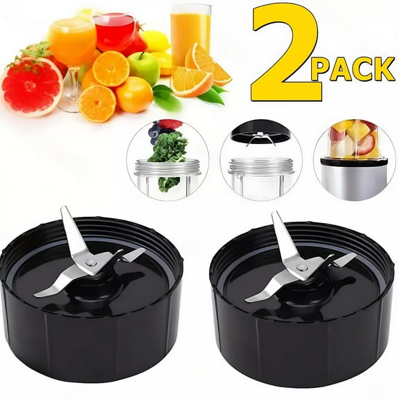Cross Blades 2-Pack Replacement Blender Blades Compatible with Magic Bullet 250W MB1001 Series, Includes Gaskets, Durable Stainless Steel for Smoothies, Shakes, and Food Prep
