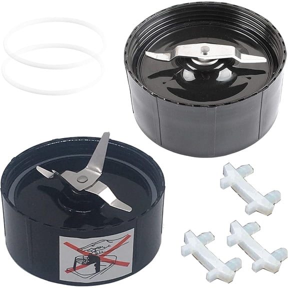 Cross Blades and Grind Blades Set, with 2 Extra Sealing Rings and 3 Rubber Anti-Slip Feet - Spare Replacement Parts, Compatible with 250 Magic Bullet Mixer (Model 1001/1001) (Plastic)