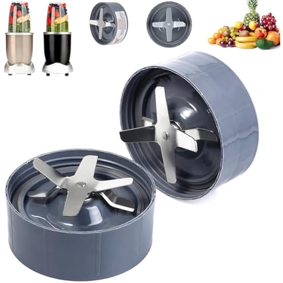 Cross Blender Blade Replacement for NutriBullet 600W 900W, 2-Pack Premium Stainless Steel Extractor Bottom Blade Assembly, Durable Kitchen Spare Parts for Smoothies