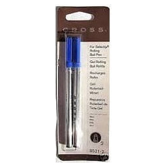 Cross Blue Gel Ink Rolling Ball Refill 12 Pack for Selectip Pens - 12 Refills