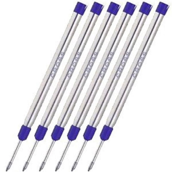 Cross Blue Jumbo Ball-Point Refill for Selectip Pens Medium Point 6 Pack