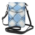 thumbnail image 1 of Cross-Body Bag Flip Phone Bag 7.6inx4.9in Durable Waterproof Pu Leather Small Size But Spacious Magnet Button Argyle Plaid Lightskyblue_49288_1, 1 of 5