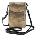 thumbnail image 1 of Cross-Body Bag Flip Phone Bag 7.6inx4.9in Durable Waterproof Pu Leather Small Size But Spacious Magnet Button Sandybrown Marble_4, 1 of 5