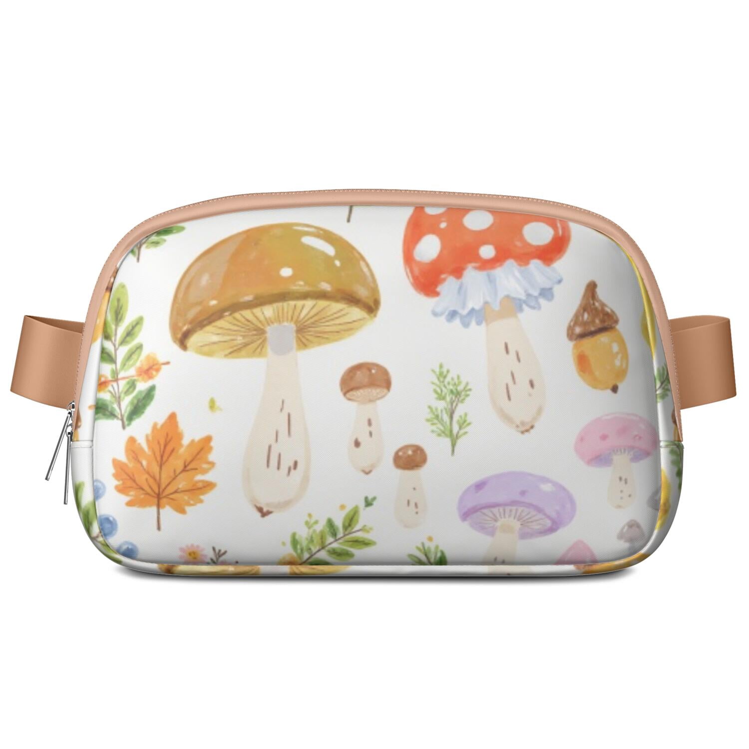 Cross Body Bag for Sports Enthusiasts Commuters Waist Bag & Hip Bum Bag with Adjustable Strap for Casual Running Hiking Cycling Mushroom Sporty Waist Pack