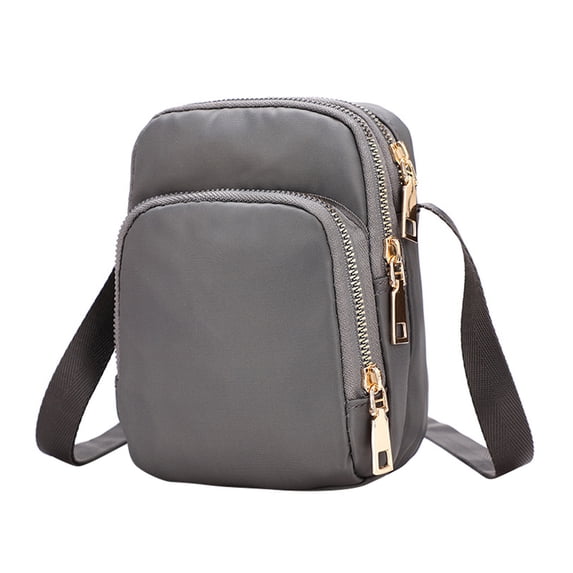 Cross Body Bag Women Nylon, Ladies Purse Mini 3 Layer Zipper Shoulder Wallet Bag