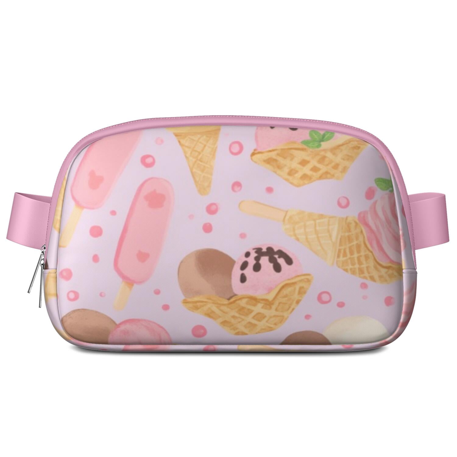 Cross Body Bag for Men&Women Waist Bag & Hip Bum Bag with Adjustable Strap for Casual Running Hiking Cycling Ice Cream Sporty Waist Pack