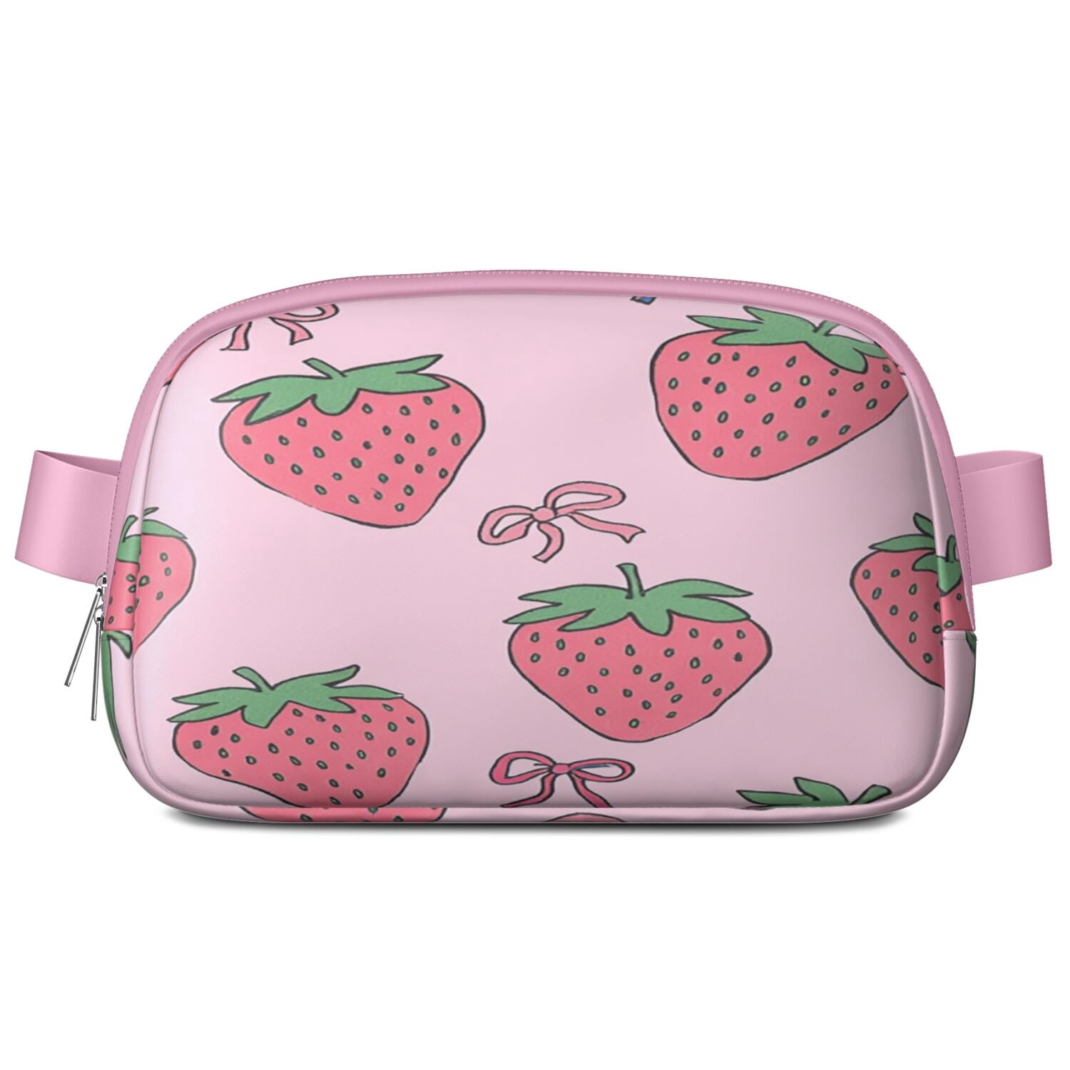 Cross Body Bag for Men&Women Waist Bag & Hip Bum Bag with Adjustable Strap for Outdoors Workout Traveling Strawberry Bow Sporty Waist Pack