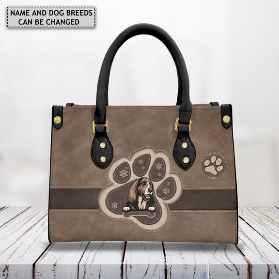 Cross Body Bags Female Basset Hound PU Leather Shoulder Bag Personalized Dog Name Elegant Party Totes HandBags for Women