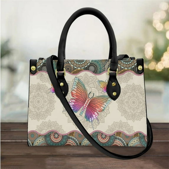 Cross Body Bags for Women Boho Butterfly Design Leather Top-Handle Female Tote Shoulder Bags Woman Bolsa Mujer