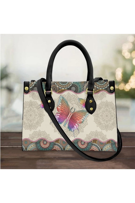 Cross Body Bags for Women Boho Butterfly Design Leather Top-Handle Female Tote Shoulder Bags Woman Bolsa Mujer