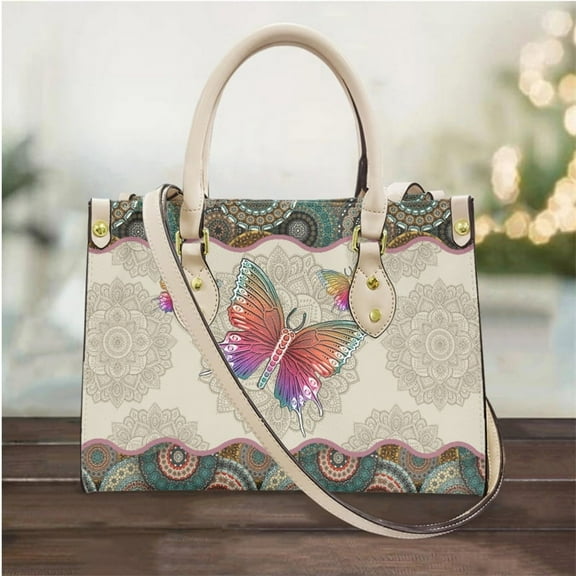 Cross Body Bags for Women Boho Butterfly Design Leather Top-Handle Female Tote Shoulder Bags Woman Bolsa Mujer