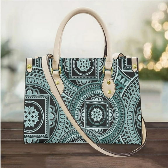 Cross Body Bags for Women Indian Mandala Design PU Leather Female Casual Small Totes Shoudler Bags Top-handle