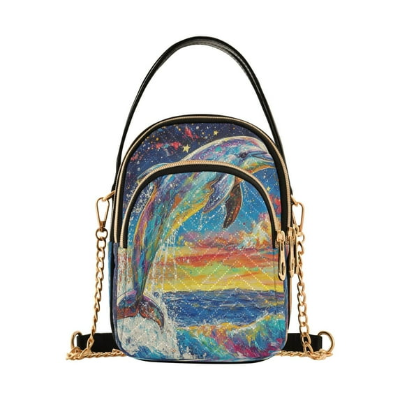 Cross Body Fashion Shoulder Waist Purse Bags Celestial Dolphin Dance Pocket Handbags