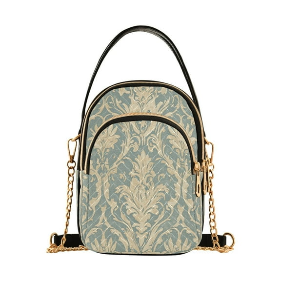 Cross Body Fashion Shoulder Waist Purse Bags Classic Floral Motif in Soft Tones Pocket Handbags