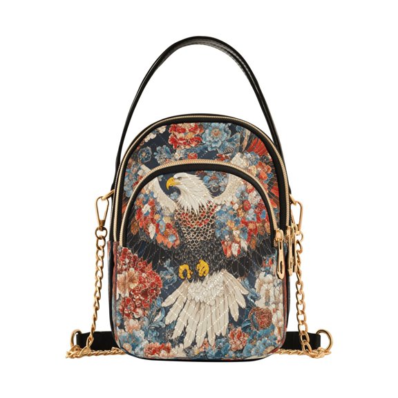 Cross Body Fashion Shoulder Waist Purse Bags Eagless Floral Art Pocket Handbags