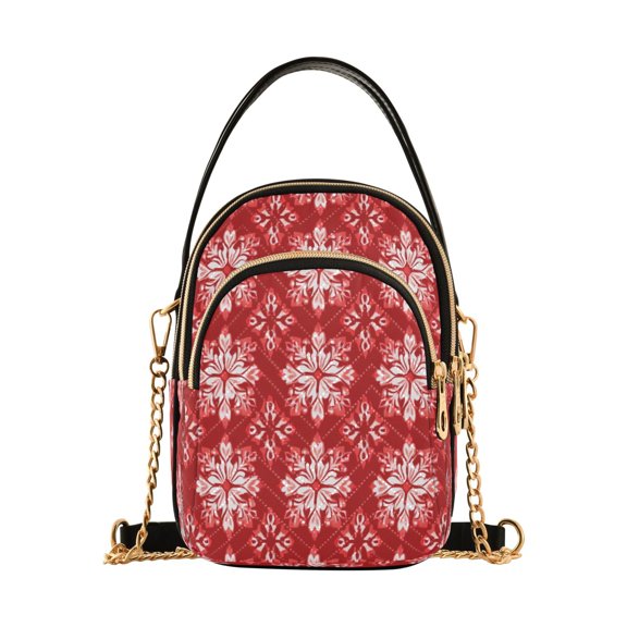 Cross Body Fashion Shoulder Waist Purse Bags Festive Snowflake Pattern Pocket Handbags