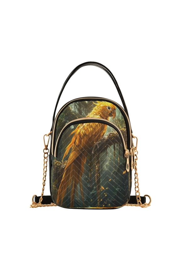 Cross Body Fashion Shoulder Waist Purse Bags Golden Feathered Majesty Pocket Handbags