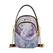 Cross Body Fashion Shoulder Waist Purse Bags Graceful Swans in Bloom Pocket Handbags