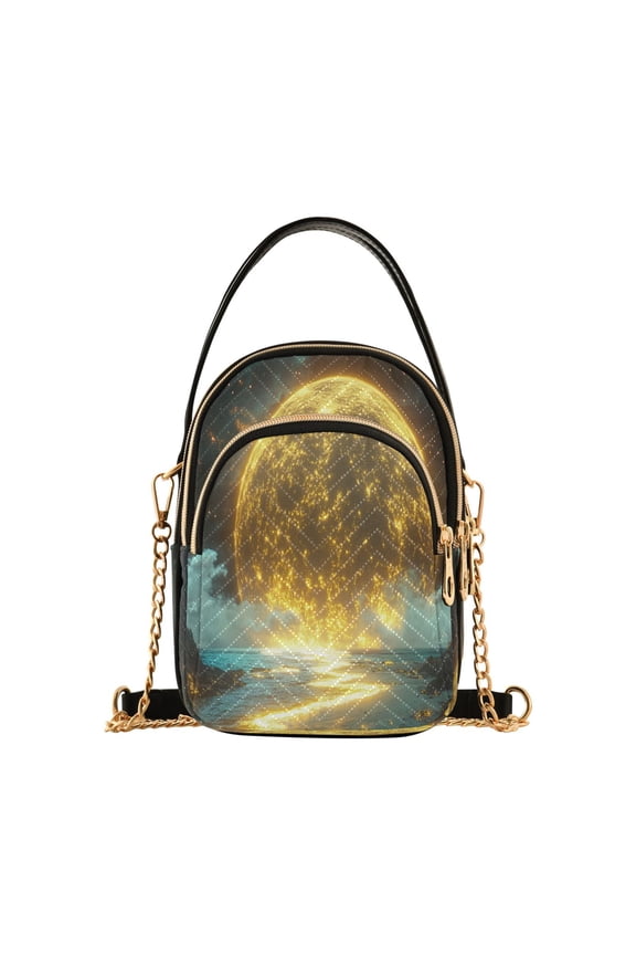 Cross Body Fashion Shoulder Waist Purse Bags Moonlit Ocean Reflection Pocket Handbags