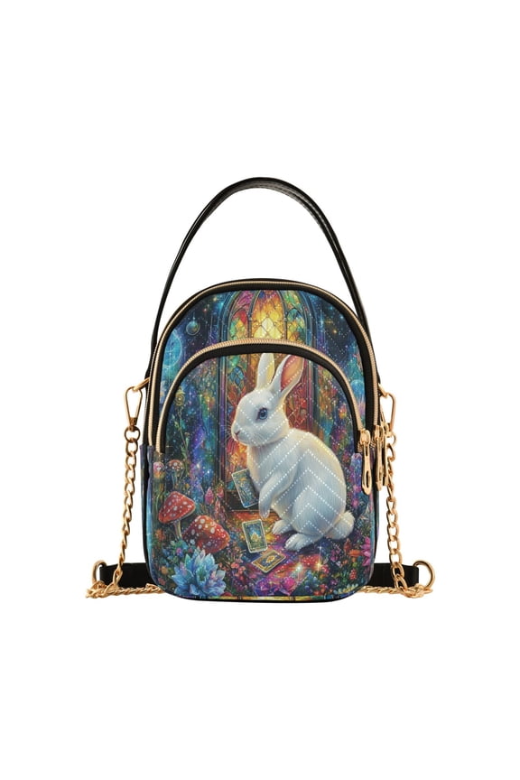 Cross Body Fashion Shoulder Waist Purse Bags Mystical Garden Rabbit Pocket Handbags