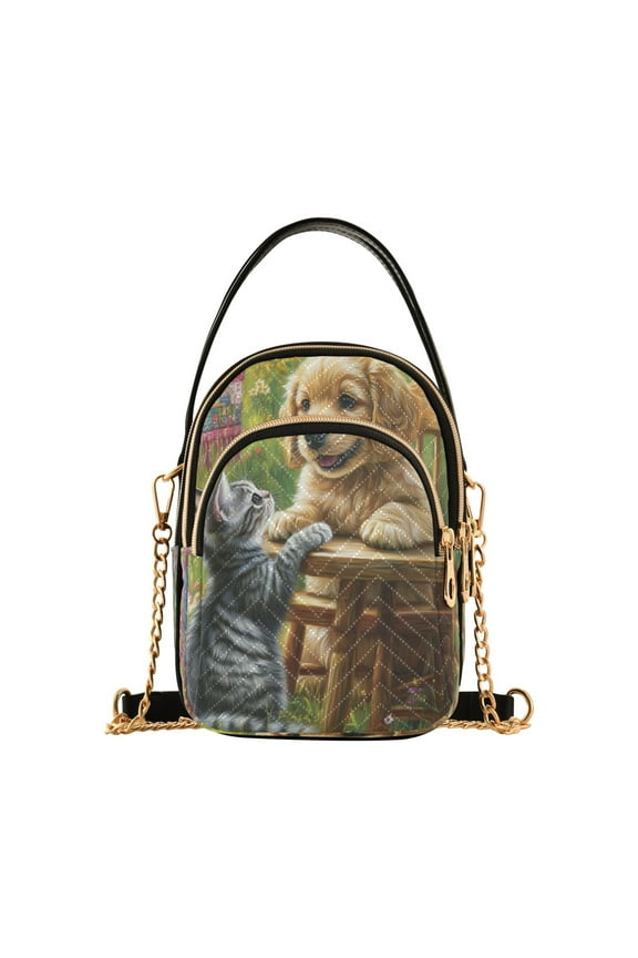 Cross Body Fashion Shoulder Waist Purse Bags Playful Pals Pocket Handbags