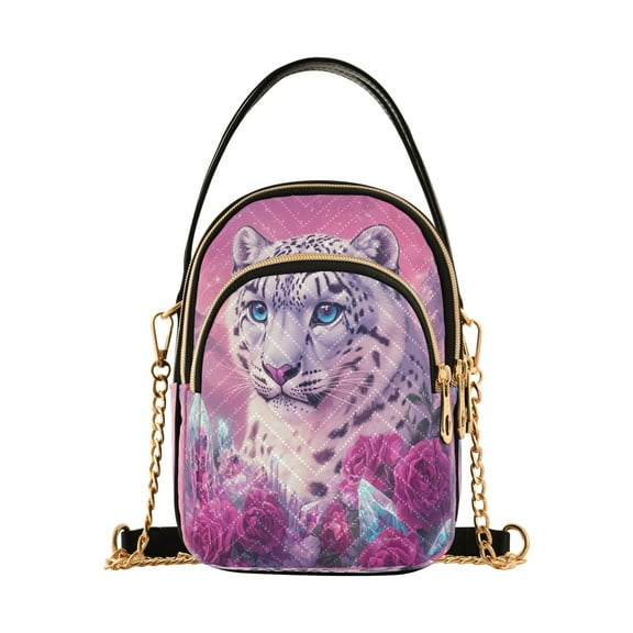 Cross Body Fashion Shoulder Waist Purse Bags Snow Leopard Fantasy Art Pocket Handbags