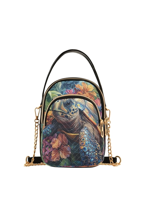 Cross Body Fashion Shoulder Waist Purse Bags Tropical Turtle Escape Pocket Handbags