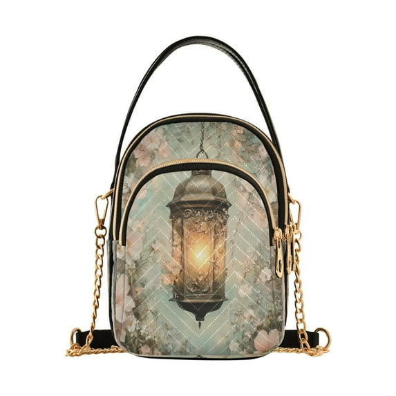Cross Body Fashion Shoulder Waist Purse Bags Vintage Lantern with Floral Pocket Handbags