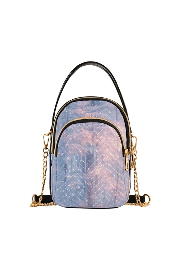 Cross Body Fashion Shoulder Waist Purse Bags Winter Forest Snowfall Pocket Handbags