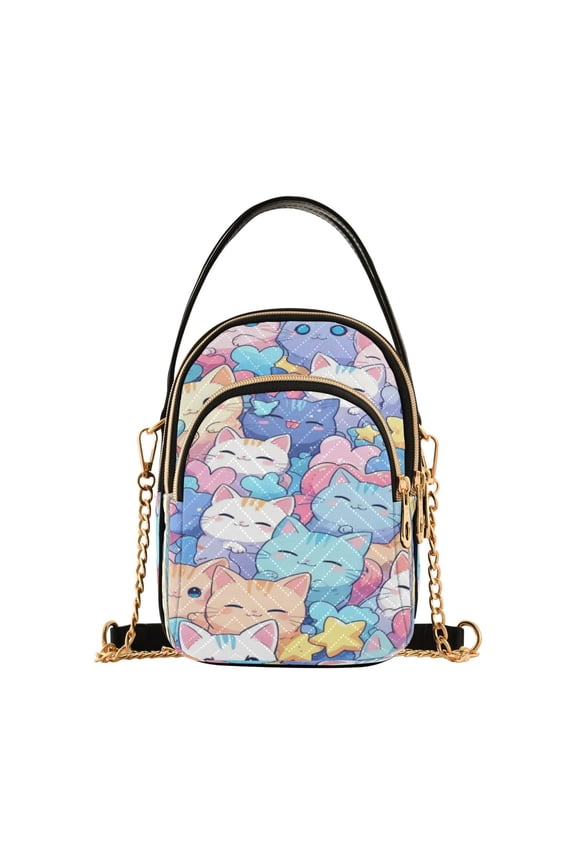 Cross Body Shoulder Handbags Bags Fashion Rainbow Cat Colorful Fiesta Pattern