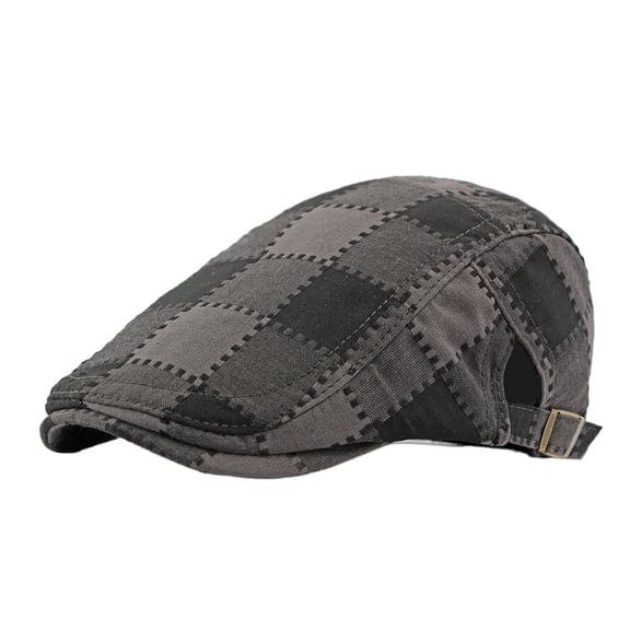 Cross-Border Hat Men's British Retro Plaid Beret Spring and Autumn New Advance Hats Outdoor Sun-Poof Peaked Cap