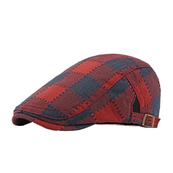 Cross-Border Hat Men's British Retro Plaid Beret Spring and Autumn New Advance Hats Outdoor Sun-Poof Peaked Cap