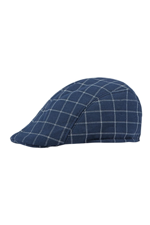 Cross-Border Hat Men's Women's Peaked Cap Spring and Summer Casual Plaid Beret British Retro Advance Hats Spring and Summer