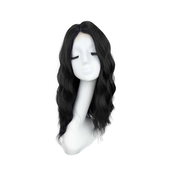 Cross-Border Hot Sale European and American Fashion New Wig Black Forehead Lace Middle Part Wool Curl Long Curly Wig