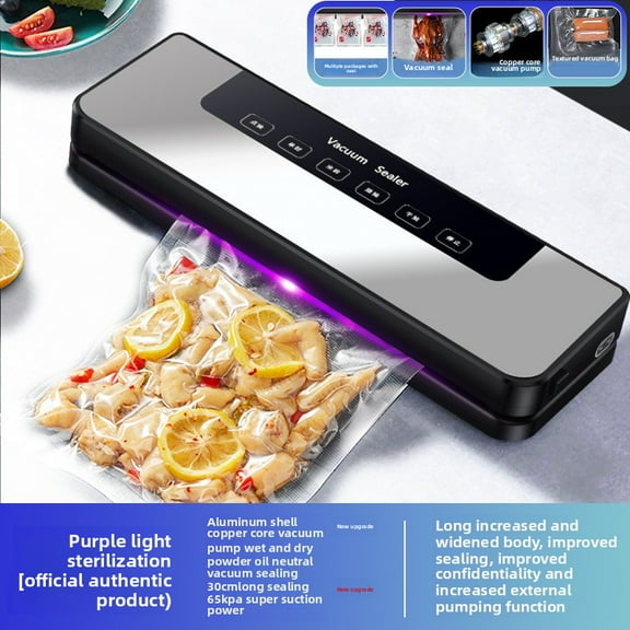 Cross-Border Household Fully Automatic Vacuum Sealer Food Packaging Machine Small Fresh-Keeping Machine Dry and Wet Compression Sealing Machine