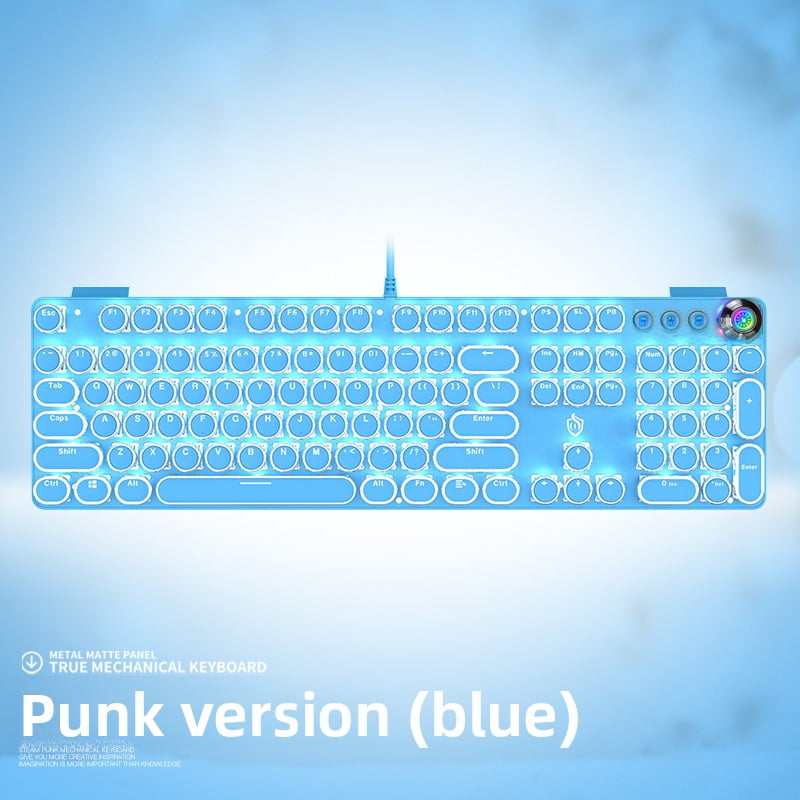 Cross-Border K820 Punk Retro Knob Wired Mechanical Keyboard Macro ...