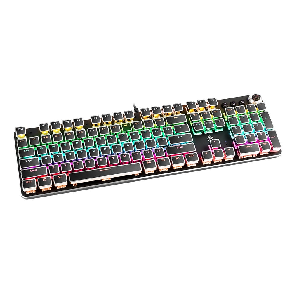 Cross-Border K820 Punk Retro Knob Wired Mechanical Keyboard Macro ...