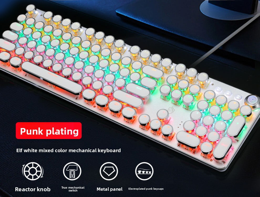 Cross-Border K820 Punk Retro Knob Wired Mechanical Keyboard Macro ...