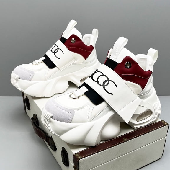 Cross-Border Large Size Thick Soles Increase Old Shoes Non-Slip Sports Shoes Leisure High-Top Shoes