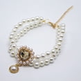 thumbnail image 1 of Cross-Border Pet Double-Layered Pearl Collar Necklace, Imitation Pearl Rhinestone Alloy Adjustable Length Sizes Xs To Xl For Cats Dogs Small Medium Pets, Cute Princess Heart, 1 of 2