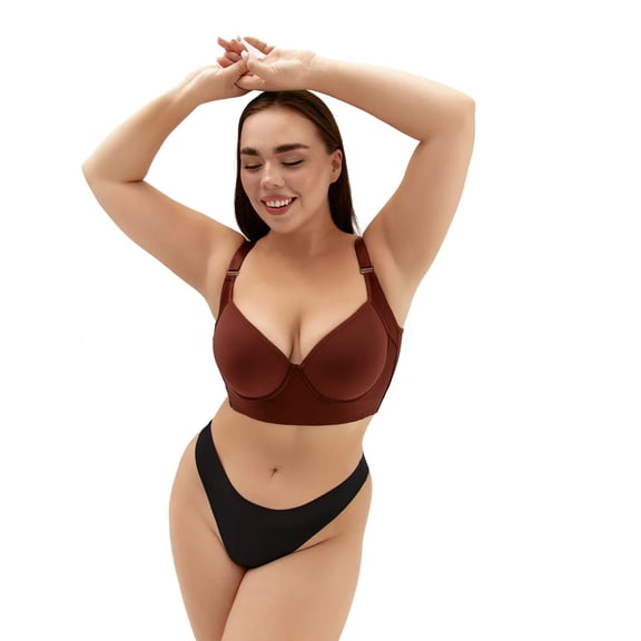 Cross-Border Plus Size Simple Underwear Independent Station Smooth Seamless Women's Push-Up Bra for Side Breast Collection and Anti-Sagging, Makes Large Bust Look Smaller