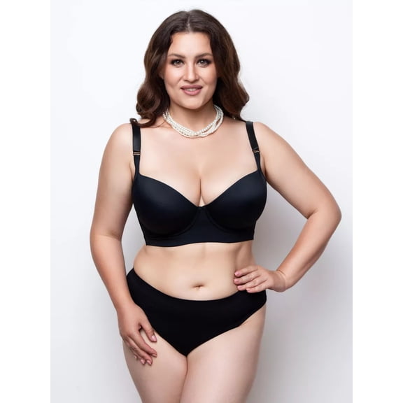 Cross-Border Plus Size Simple Underwear Independent Station Smooth Seamless Women's Push-Up Bra for Side Breast Collection and Anti-Sagging, Makes Large Bust Look Smaller
