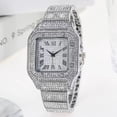 thumbnail image 1 of Cross-Border Square Watch Starry Steel Belt Diamond-Embedded European and American Men's Roman Scale Starry Fashion Quartz Watch, 1 of 9