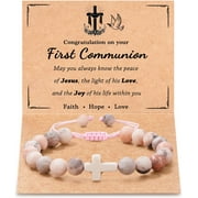 HISMART Cross Bracelet – A Faithful Companion for First Communion, Baptism, Confirmation, and Easter Gifts for Girls, Boys, and Teens