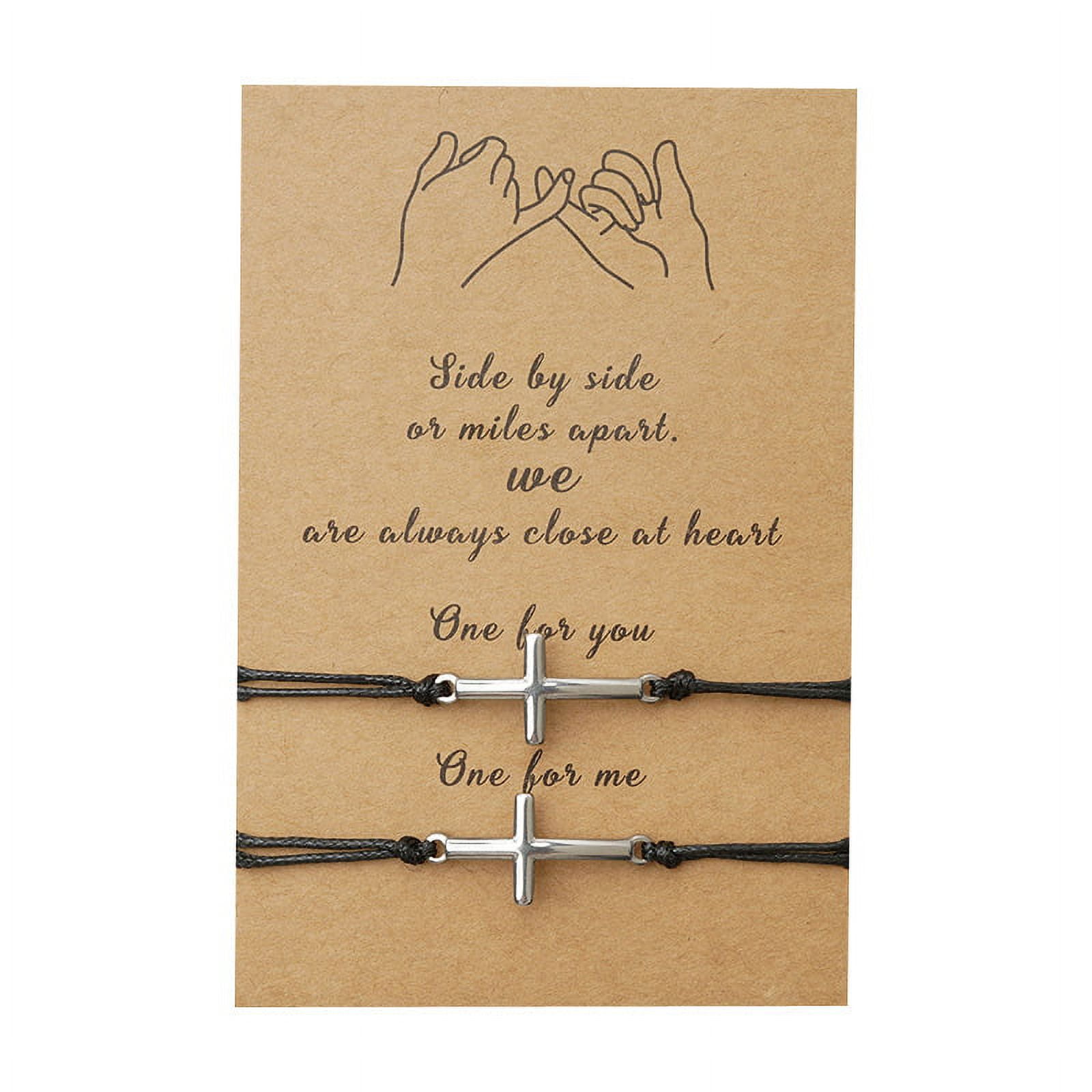 Cross Bracelet Black Red String Rope Braided Back to School Bracelet