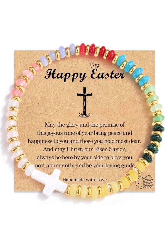 Cross Bracelet Easter Baptism Confirmation First Communion Christian Catholic Religious Gifts, Easter Basket Stuffers -Christmas Valentines Birthday Gifts