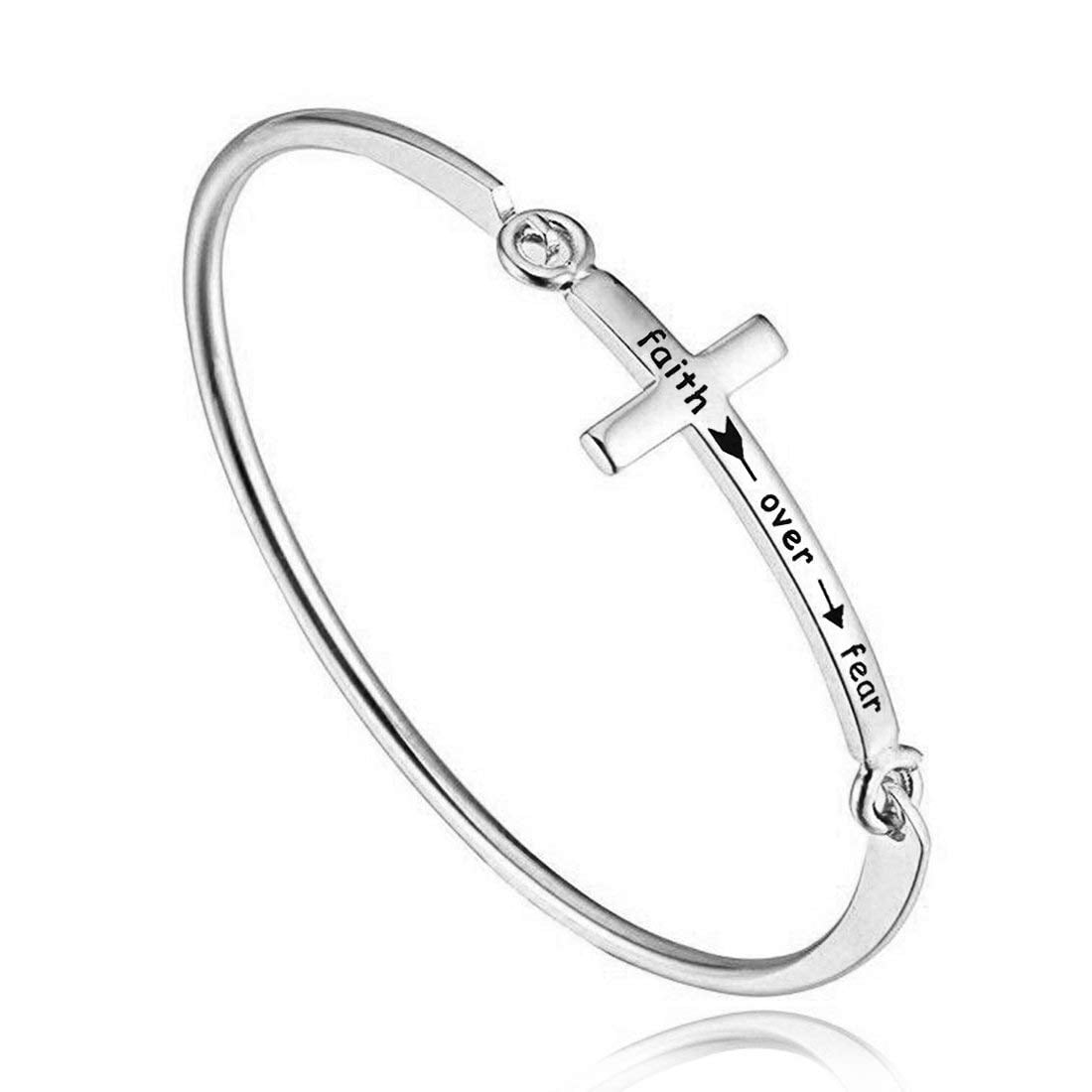 Cross Bracelet Faith Bracelet Let your Faith be bigger than your fear Christian Bracelet Religious Jewelry Gift For Her