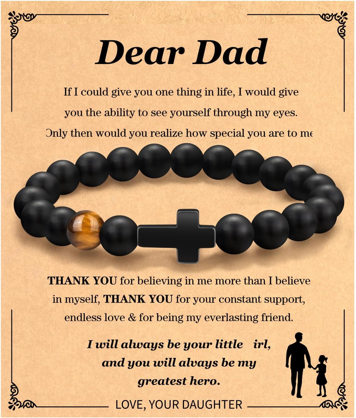 Cross Bracelet Gifts For Men New Dad Father Papa Godfather Grandpa