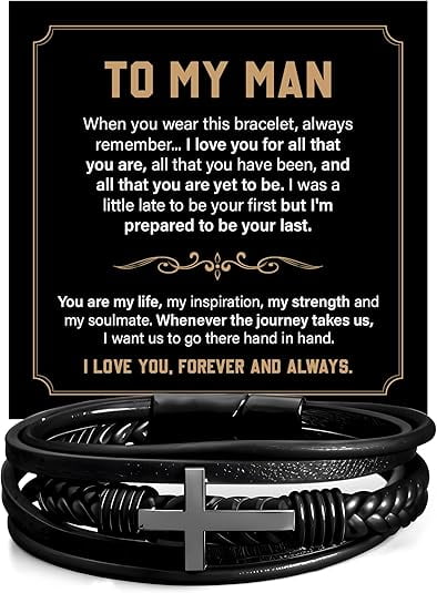Cross Bracelet for Man, Romantic Gift for Man, Men Cross Bracelet, Cross Bracelet For Men, Men's Bracelet, Men's Bracelets, Birthday Gift For Boyfriend Husband